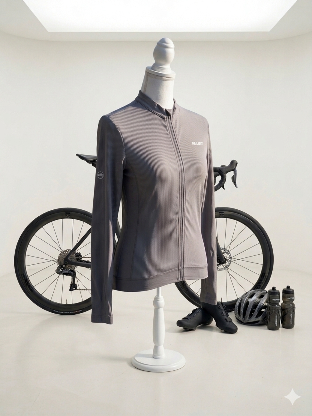 Women's Long Sleeve Cycling Jersey - Gray